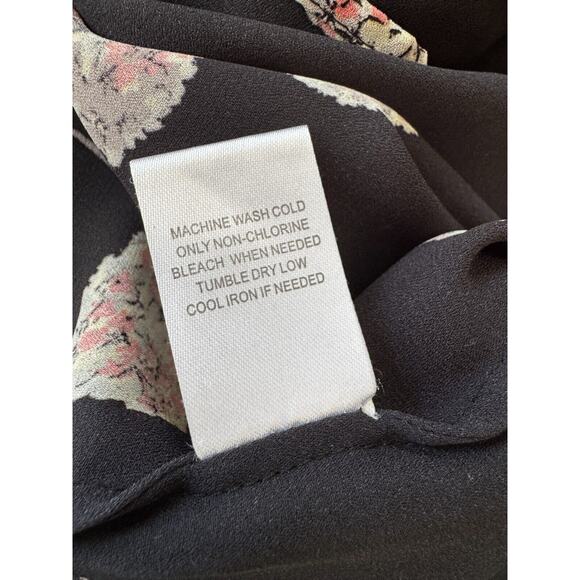 DANIEL RAINN Koda Blouse Size XXL Split Neck Black Floral 3/4 Sleeve Stichfix - Picture 7 of 10